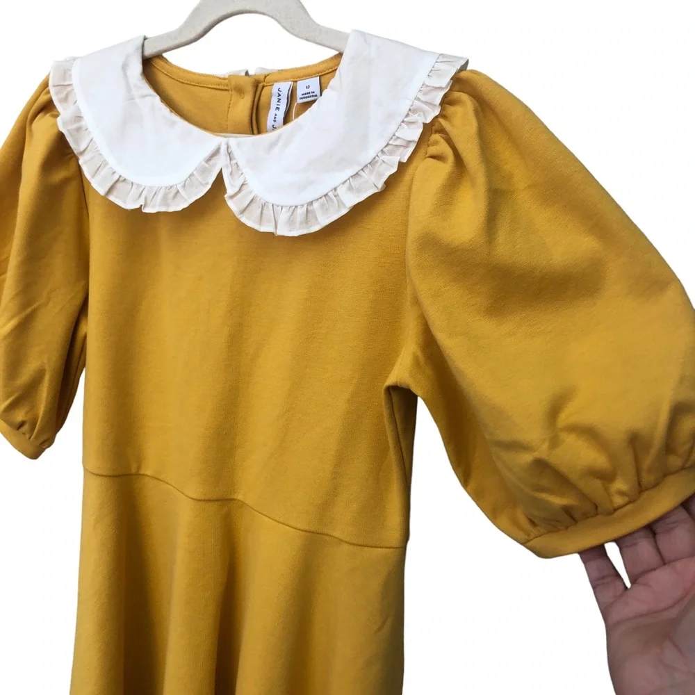 Janie & Jack Mustard Yellow Dress size 12 - Picture 5 of 12
